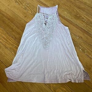 American Eagle Soft & Sexy XS Tank W/Lace  Front Appliqué